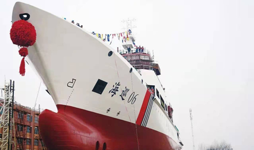 國瑞科技批量配套5000噸級大型海巡船——產品配套我國東南沿海最大海巡救助船“海巡06”輪 